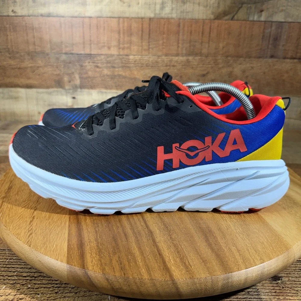 Hoka Rincon 3 Men 11.5 Black Blue Running Shoes Sneaker 1119395 BDGB Athletic